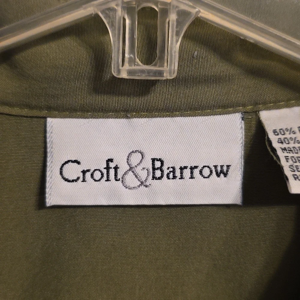 Croft & Barrow Olive Button-Up Blouse - Picture 2 of 7